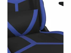 vidaxl Silla gaming con reposapiés cuero sintético negro Azul Hot