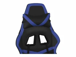 vidaxl Silla gaming con reposapiés cuero sintético negro Azul Hot