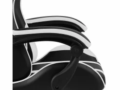 Clicnbuy Silla Gaming|Silla gaming con reposapiés cuero sintético negro y
