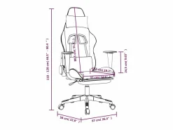 Silla gaming con reposapiés cuero sintético negro^vidaxl Best