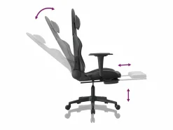 Silla gaming con reposapiés cuero sintético negro^vidaxl Best
