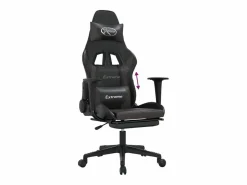Silla gaming con reposapiés cuero sintético negro^vidaxl Best