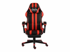 Silla gaming con reposapiés cuero sintético negro y^Clicnbuy New