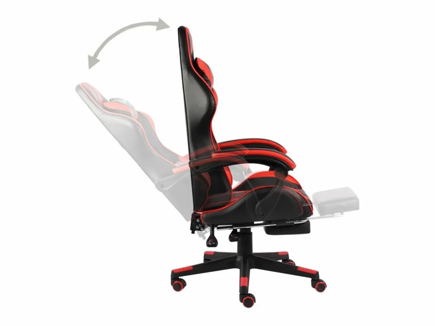 Silla gaming con reposapiés cuero sintético negro y^Clicnbuy New