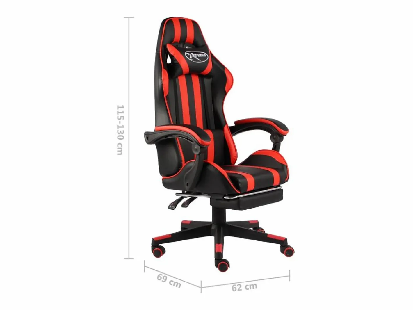 Silla gaming con reposapiés cuero sintético negro y^Clicnbuy New