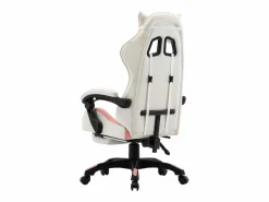 Silla gaming con reposapiés cuero sintético y blanco^vidaxl Best