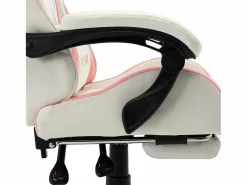 Silla gaming con reposapiés cuero sintético y blanco^vidaxl Best