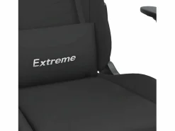 Clicnbuy Silla gaming con reposapiés tela Negro Sale