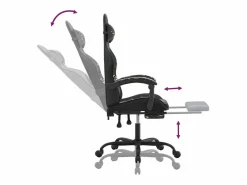 Clicnbuy Silla Gaming|Silla gaming con reposapiés cuero sintético camuflaje