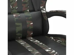 Clicnbuy Silla Gaming|Silla gaming con reposapiés cuero sintético camuflaje