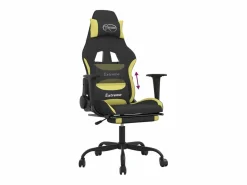 Clicnbuy Silla gaming con reposapiés tela verde claro y Negro Clearance