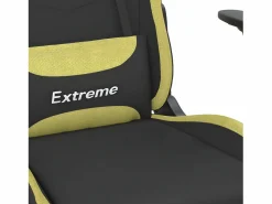 Clicnbuy Silla gaming con reposapiés tela verde claro y Negro Clearance