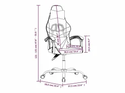 vidaxl Silla gaming cuero sintético blanco y Rosa New