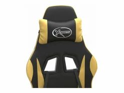 Clicnbuy Silla Gaming|Silla gaming cuero sintético y dorado