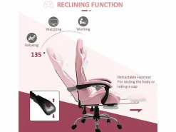 DripeX Silla Gaming|Silla Gaming de Cuero, con Reposapiés reposacabezas cojín lumbar, altura ajustable, ergonómica, 64x67x119/127cm