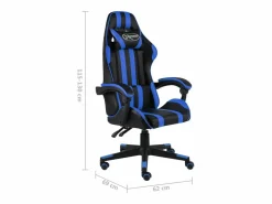 Clicnbuy Silla gaming de cuero sintético negro y Azul New