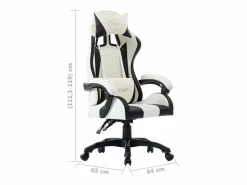 Clicnbuy Silla gaming de cuero sintético Negro Clearance