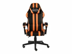 Clicnbuy Silla gaming de cuero sintético negro y Naranja Outlet