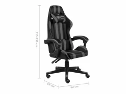 Clicnbuy Silla Gaming|Silla gaming de cuero sintético negro y
