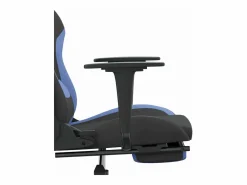 Clicnbuy Silla gaming de masaje con reposapiés tela negro y Azul Hot