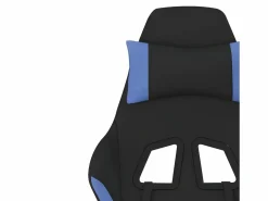 Clicnbuy Silla gaming de masaje con reposapiés tela negro y Azul Hot