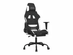 Clicnbuy Silla Gaming|Silla gaming de masaje con reposapiés tela negro y