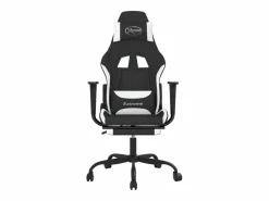 Clicnbuy Silla Gaming|Silla gaming de masaje con reposapiés tela negro y