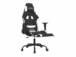 Clicnbuy Silla Gaming|Silla gaming de masaje con reposapiés tela negro y