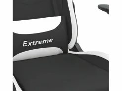 Clicnbuy Silla Gaming|Silla gaming de masaje con reposapiés tela negro y