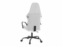 Clicnbuy Silla gaming de masaje cuero sintético blanco y Rosa New