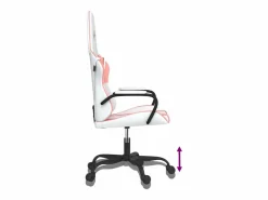 Clicnbuy Silla gaming de masaje cuero sintético blanco y Rosa New