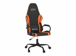 Clicnbuy Silla gaming de masaje cuero sintético y naranja Negro Best