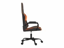Clicnbuy Silla gaming de masaje cuero sintético y naranja Negro Best