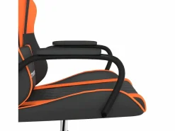 Clicnbuy Silla gaming de masaje cuero sintético y naranja Negro Best