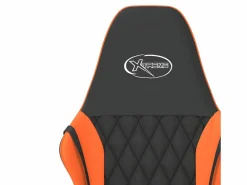 Clicnbuy Silla gaming de masaje cuero sintético y naranja Negro Best
