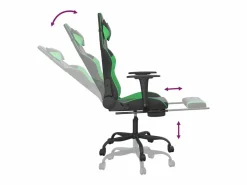 Clicnbuy Silla Gaming|Silla gaming de masaje y reposapiés cuero sintético negro