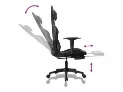 Clicnbuy Silla Gaming|Silla gaming de masaje y reposapiés cuero sintético