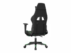 Clicnbuy Silla gaming de masaje y reposapiés cuero sintético negro Verde Discount
