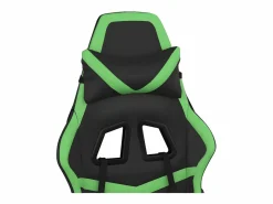 Clicnbuy Silla gaming de masaje y reposapiés cuero sintético negro Verde Discount