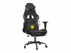 Silla gaming de masaje y reposapiés cuero sintético negro^vidaxl Clearance