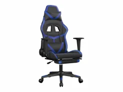 Clicnbuy Silla Gaming|Silla gaming de masaje y reposapiés cuero sintético negro
