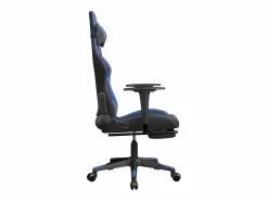 Clicnbuy Silla Gaming|Silla gaming de masaje y reposapiés cuero sintético negro