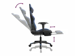 Clicnbuy Silla Gaming|Silla gaming de masaje y reposapiés cuero sintético negro