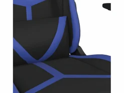 Clicnbuy Silla Gaming|Silla gaming de masaje y reposapiés cuero sintético negro