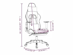 vidaxl Silla Gaming|Silla gaming de masaje y reposapiés cuero sintético negro