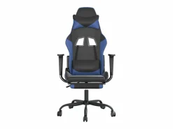 Silla gaming de masaje y reposapiés cuero sintético negro^Clicnbuy Discount