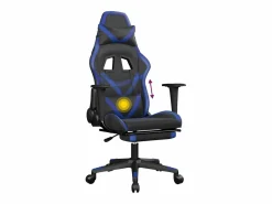 Silla gaming de masaje y reposapiés cuero sintético negro^vidaxl Discount