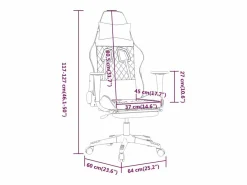 vidaxl Silla Gaming|Silla gaming de masaje y reposapiés cuero sintético negro