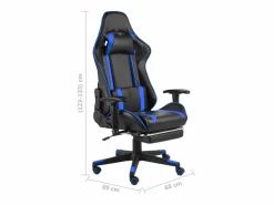 Silla gaming giratoria con reposapiés PVC^vidaxl Hot
