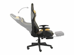 vidaxl Silla Gaming|Silla gaming giratoria con reposapiés PVC